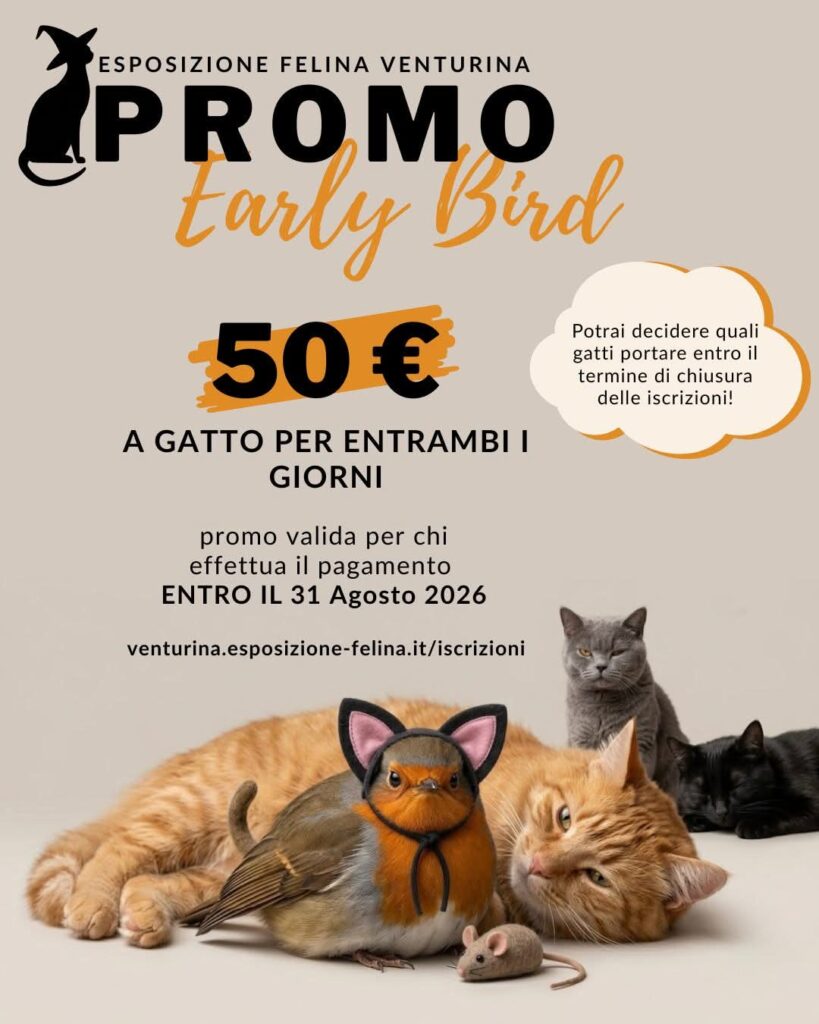 Esposizione felina venturina promo biglietti